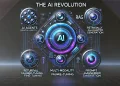 the AI revolution, featuring key elements like AI Agents, Multi-Modality, RAG, Fine-Tuning, and Prompt Engineering