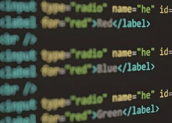 HTML code displayed on a screen, demonstrating web structure and syntax.
