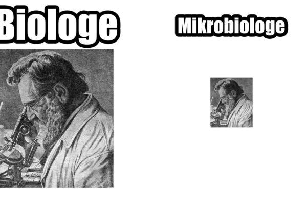 A meme comparing a biologist and a smaller microbiologist, illustrating how AI accounts copy jokes from female comedians.