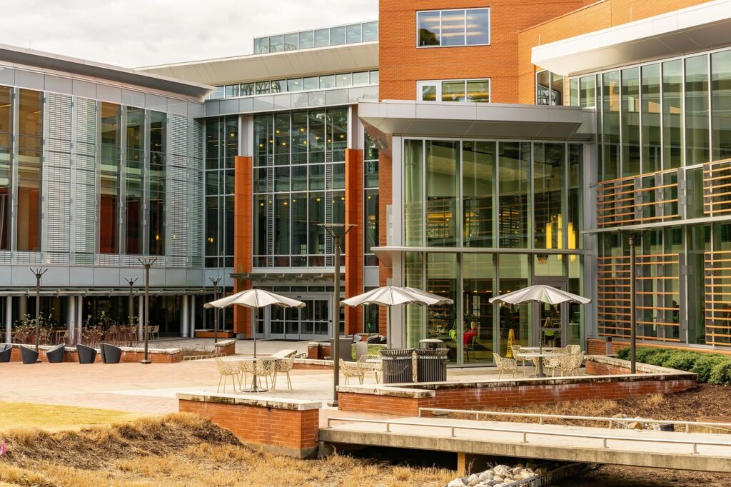 Talley Student Union building on NC State's campus, illustrating university campuses affected by UK levy fee losses.